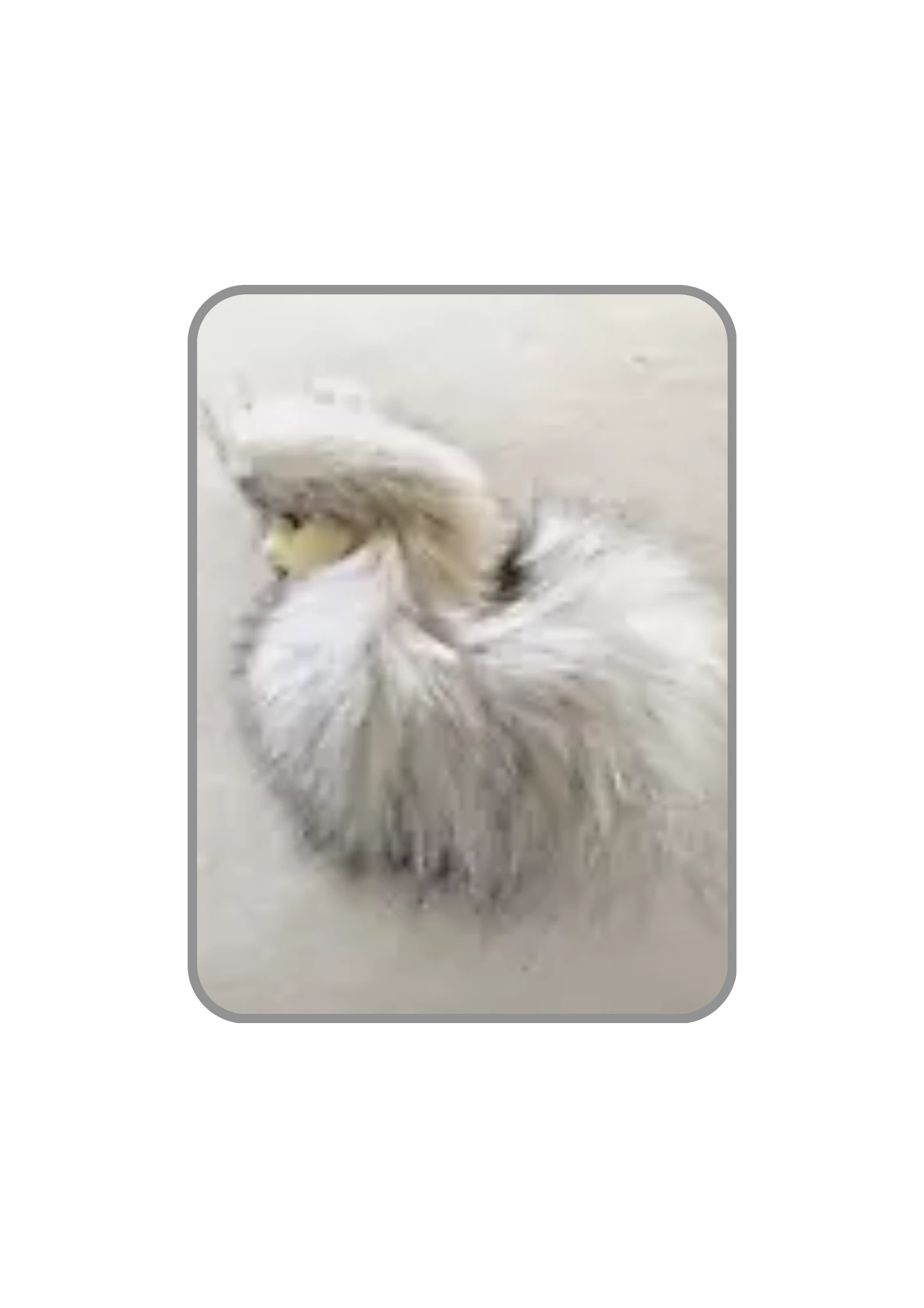 Vintage Porcelain Pin Brooch with Rabbit Fur Hat/Hair Female Face Jewelry Gift