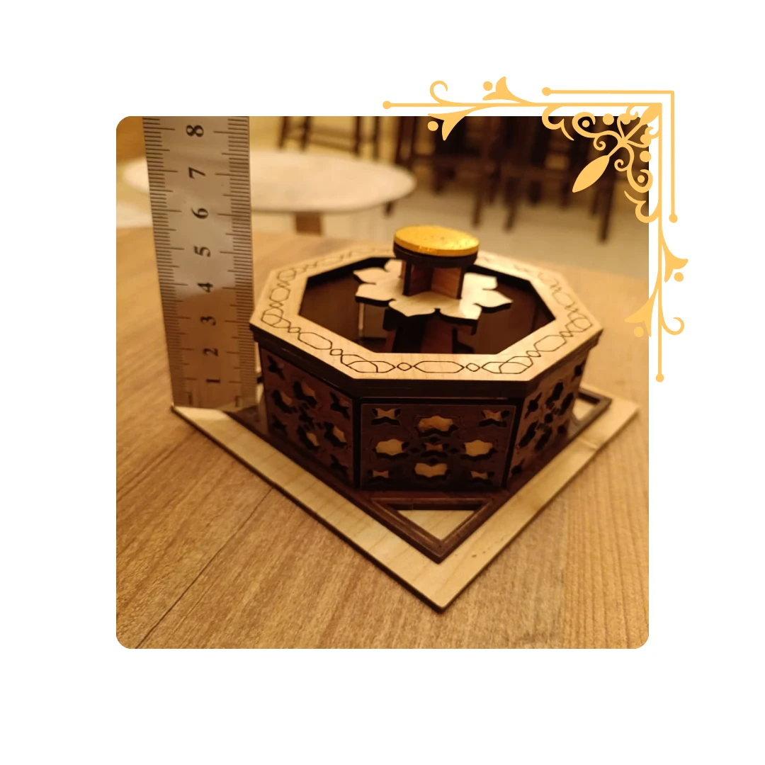 Wooden model of a fountain