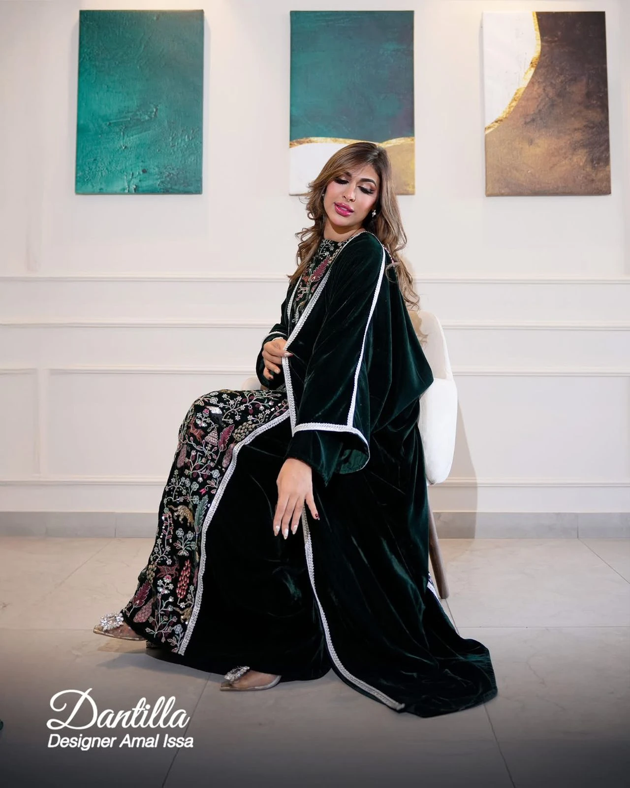 Abaya and dress made from luxurious Korean velvet