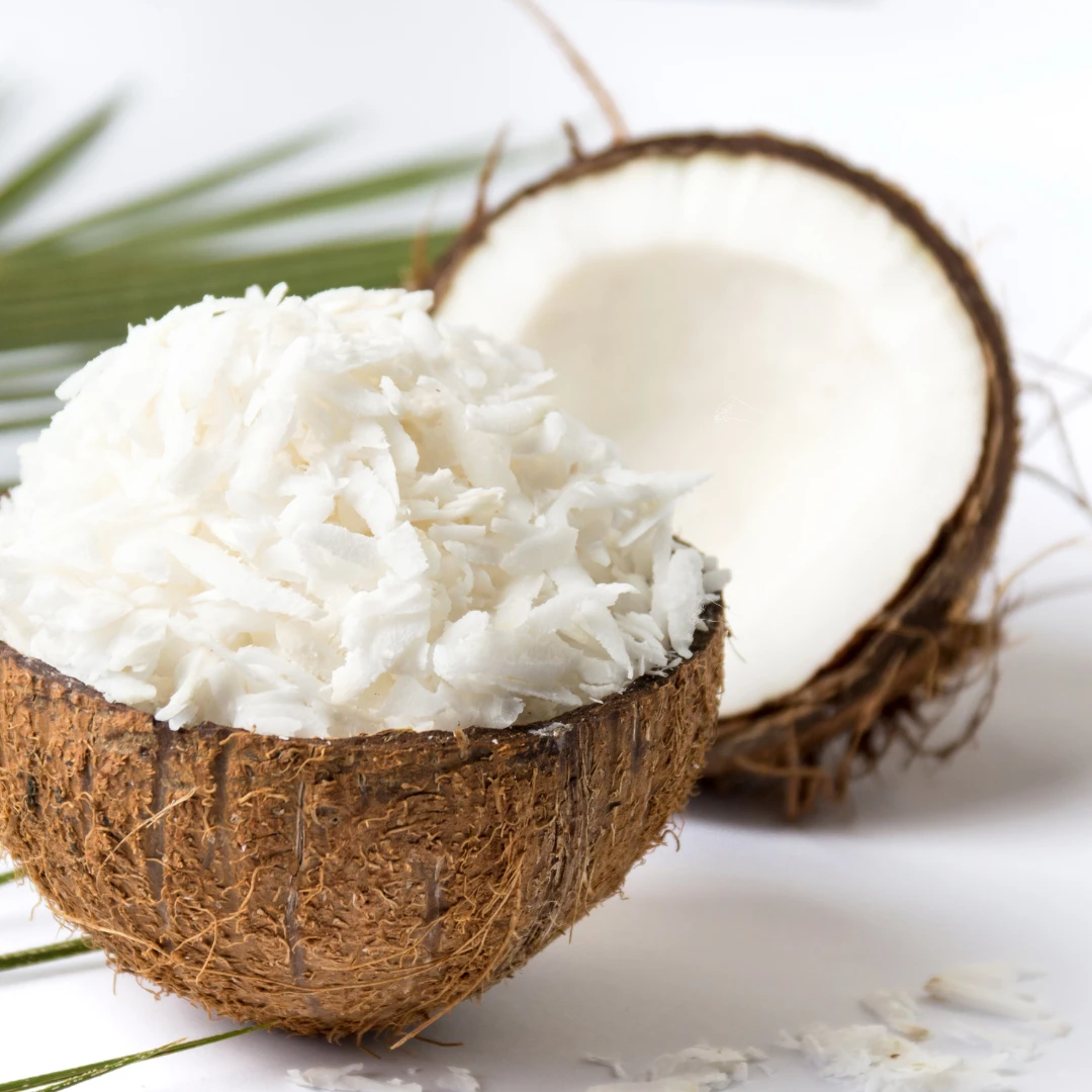 Coarsely grated coconut