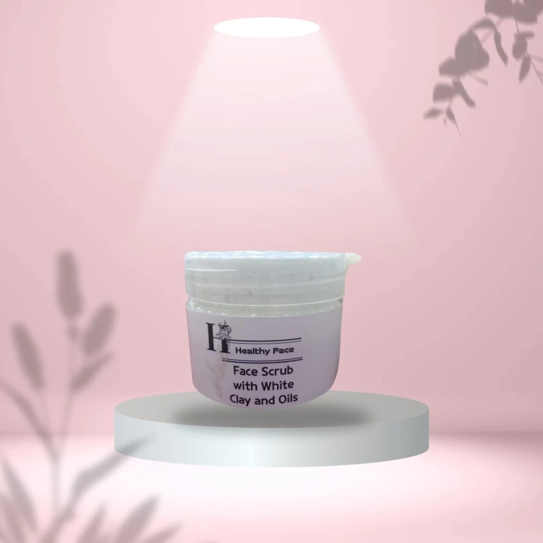 🌿 White Clay & Natural Oils Face Scrub – Gentle & Nourishing Care
