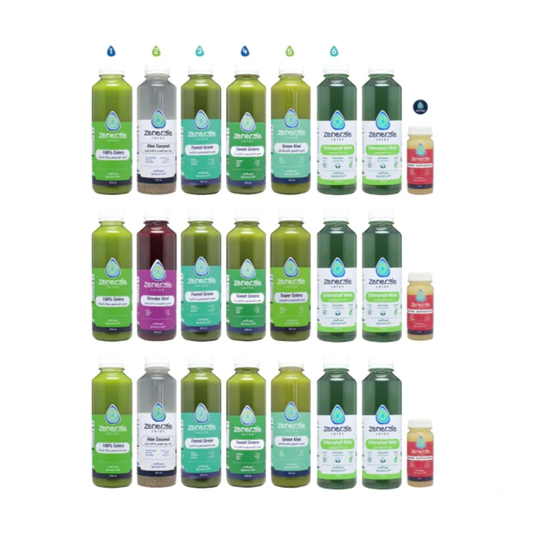 Zenergie 3-Day All Green Detox Juice Cleanse – Low Calorie, Low Sugar, Plant-Bas