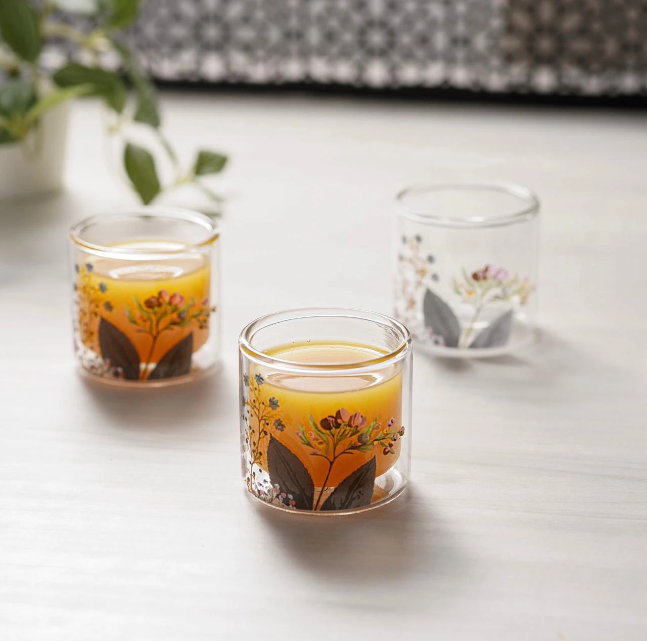 Elegant Coffee Set for 6 People – Unique Hand-Painted Design, Optional Double Gl