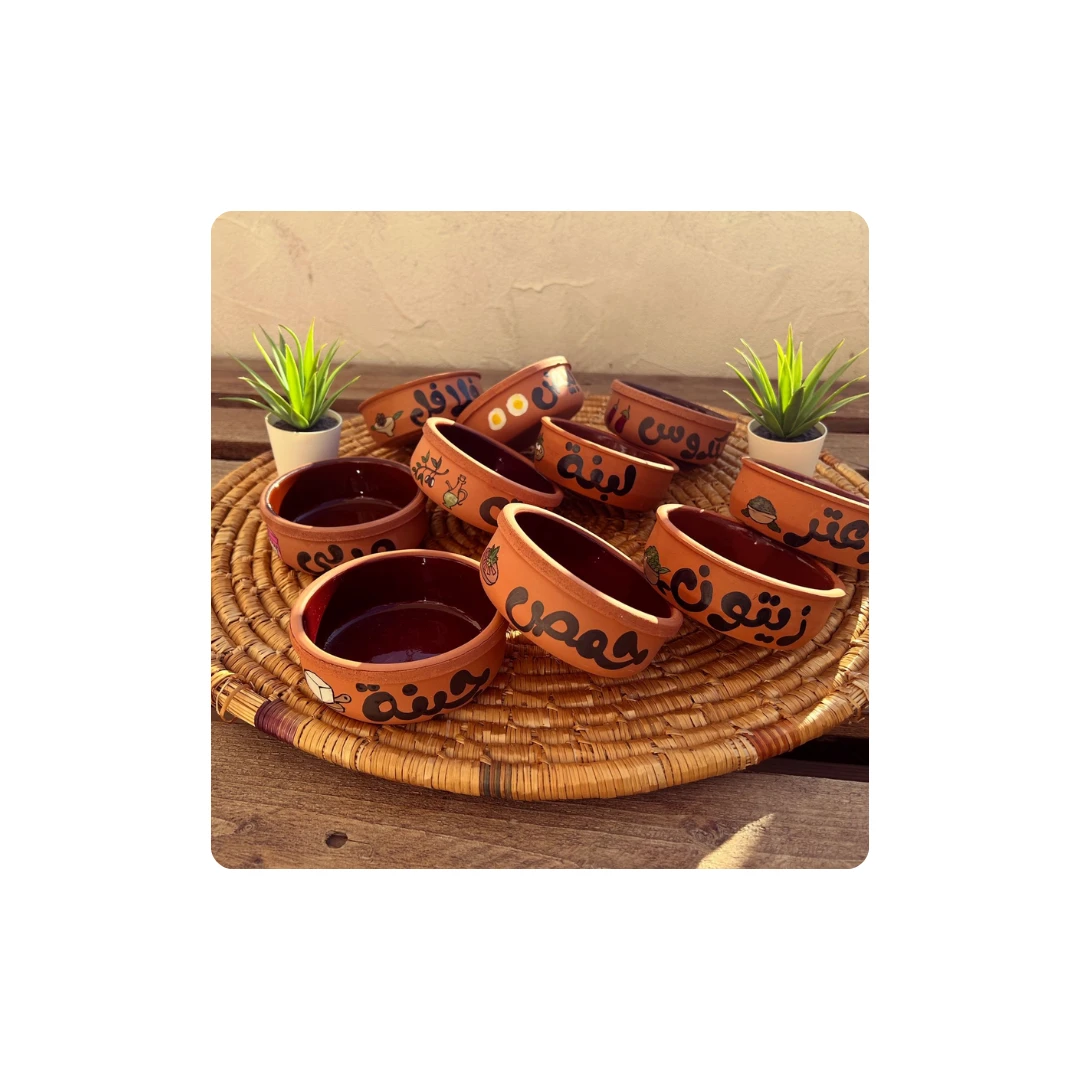 🟤 Set of 5 Hand-Painted Clay Serving Bowls – For Breakfast or Dinner | By Tara S