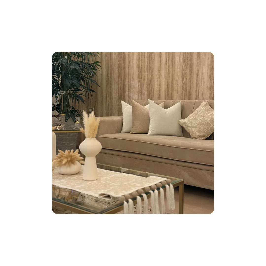 Handmade Crochet Table Runner with 2 Cushions from Beit Al Khiet