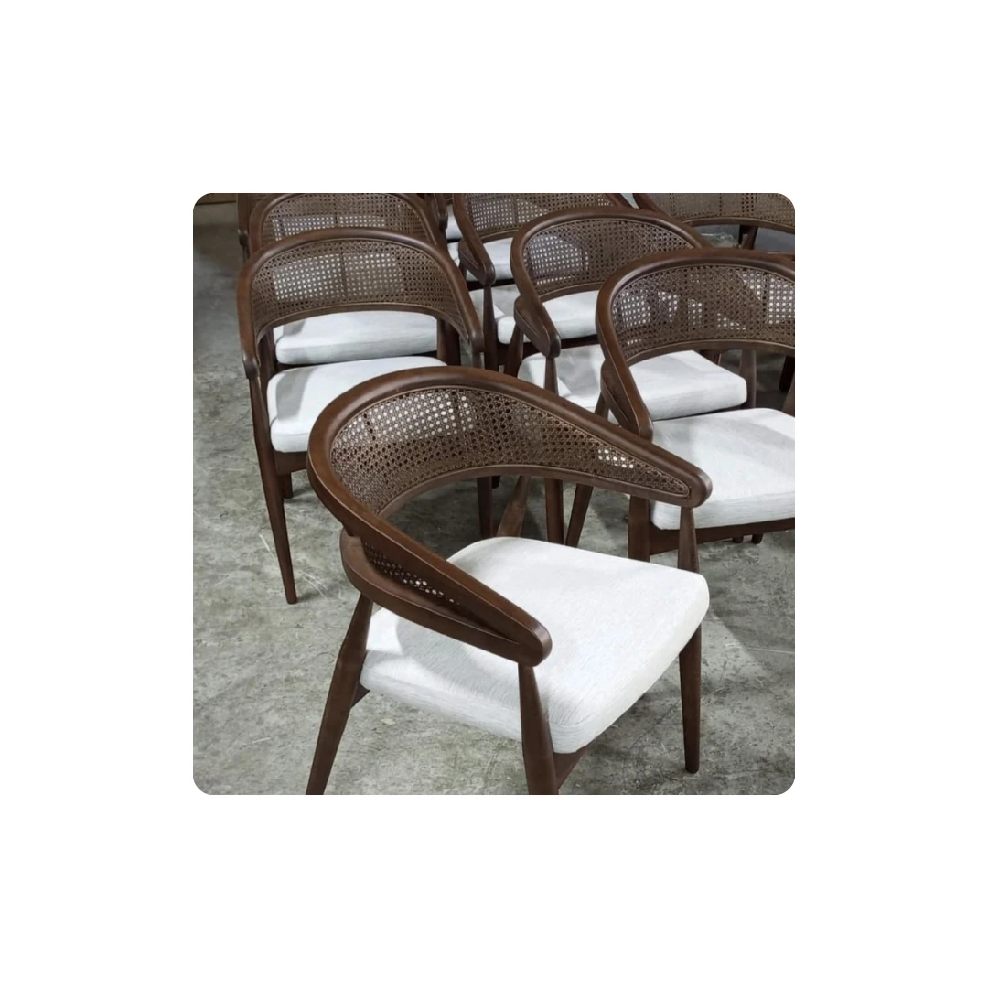 Upholstered Solid Red Beechwood Chair – Egyptian Made