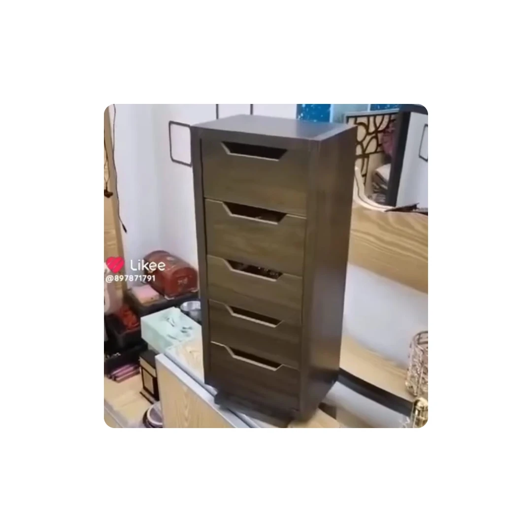 360° Rotating Makeup Organizer with Mirror – 5 Drawers | Brown & Honey Colors