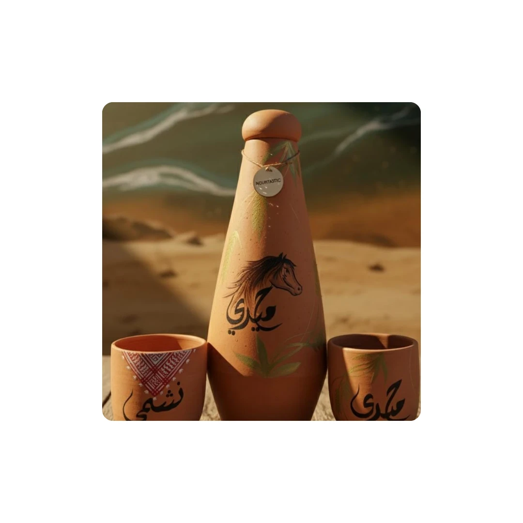 Healthy Clay Water Bottle for Natural Water Purification – Approx. 1100 ml Capac