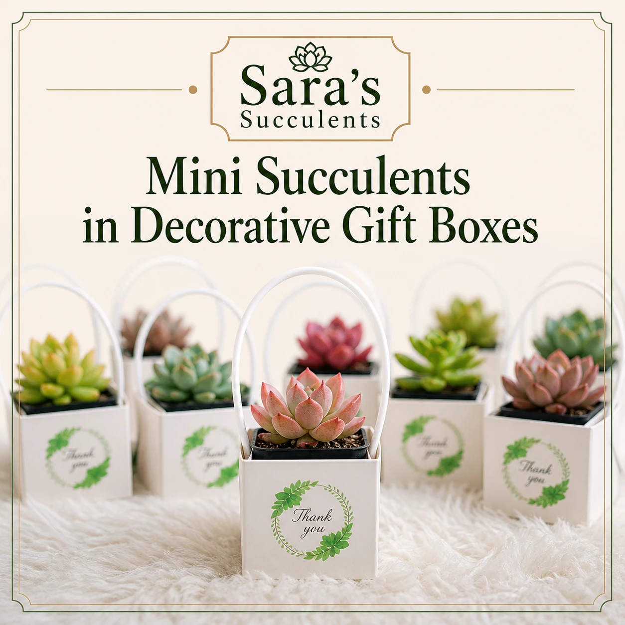 🌿 Mini Succulents in Decorative Gift Boxes