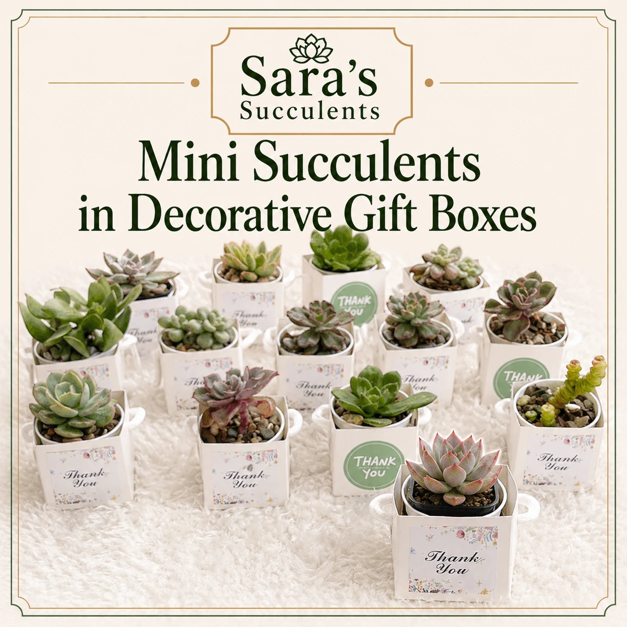 🌿 Mini Succulents in Decorative Gift Boxes