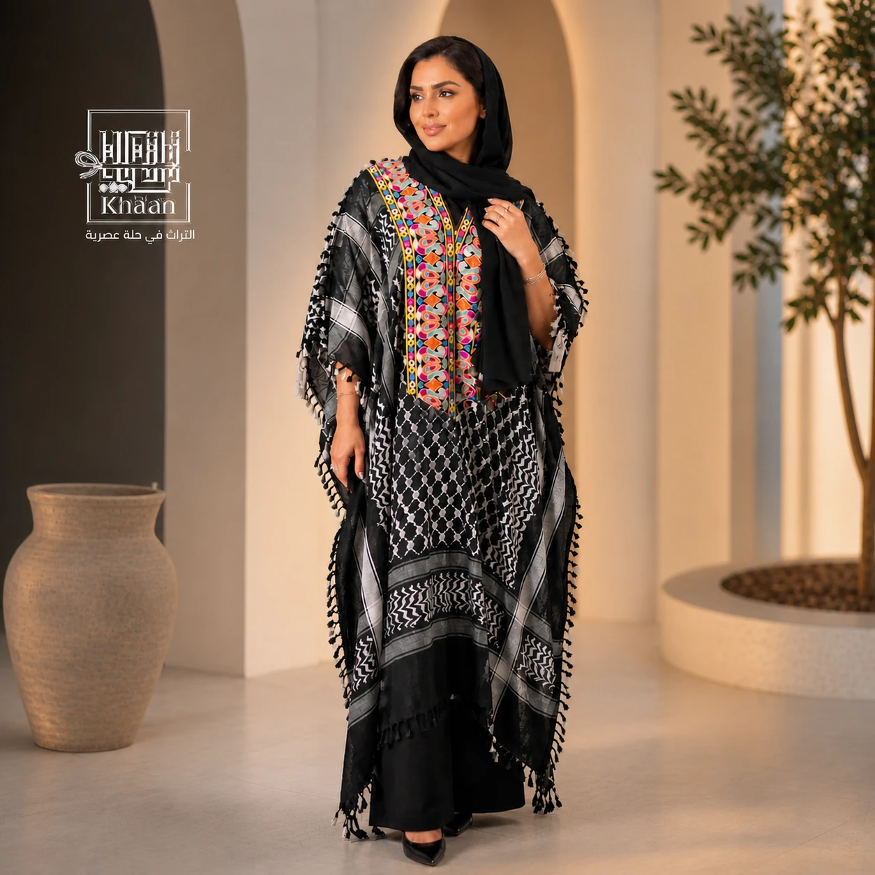 Keffiyeh Bisht with Colorful Embroidery | Heritage Elegance with a Modern Touch
