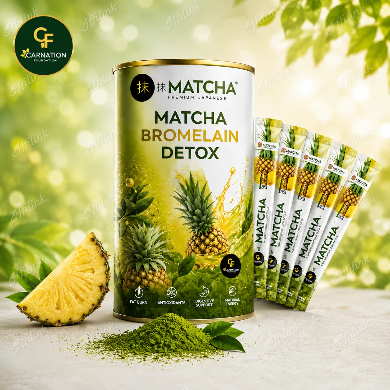 Matcha Bromelain Detox – Premium Matcha with Pineapple Bromelain for Natural Ref