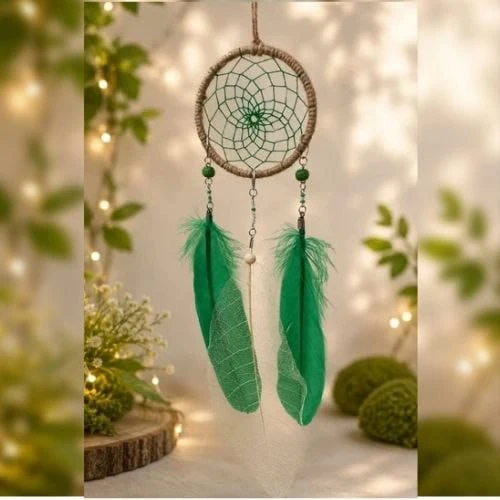 A Touch of Green – Mini Nature-Inspired Dreamcatcher