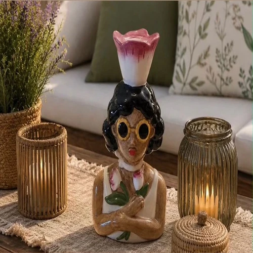 Lady and Rose Candle Holder