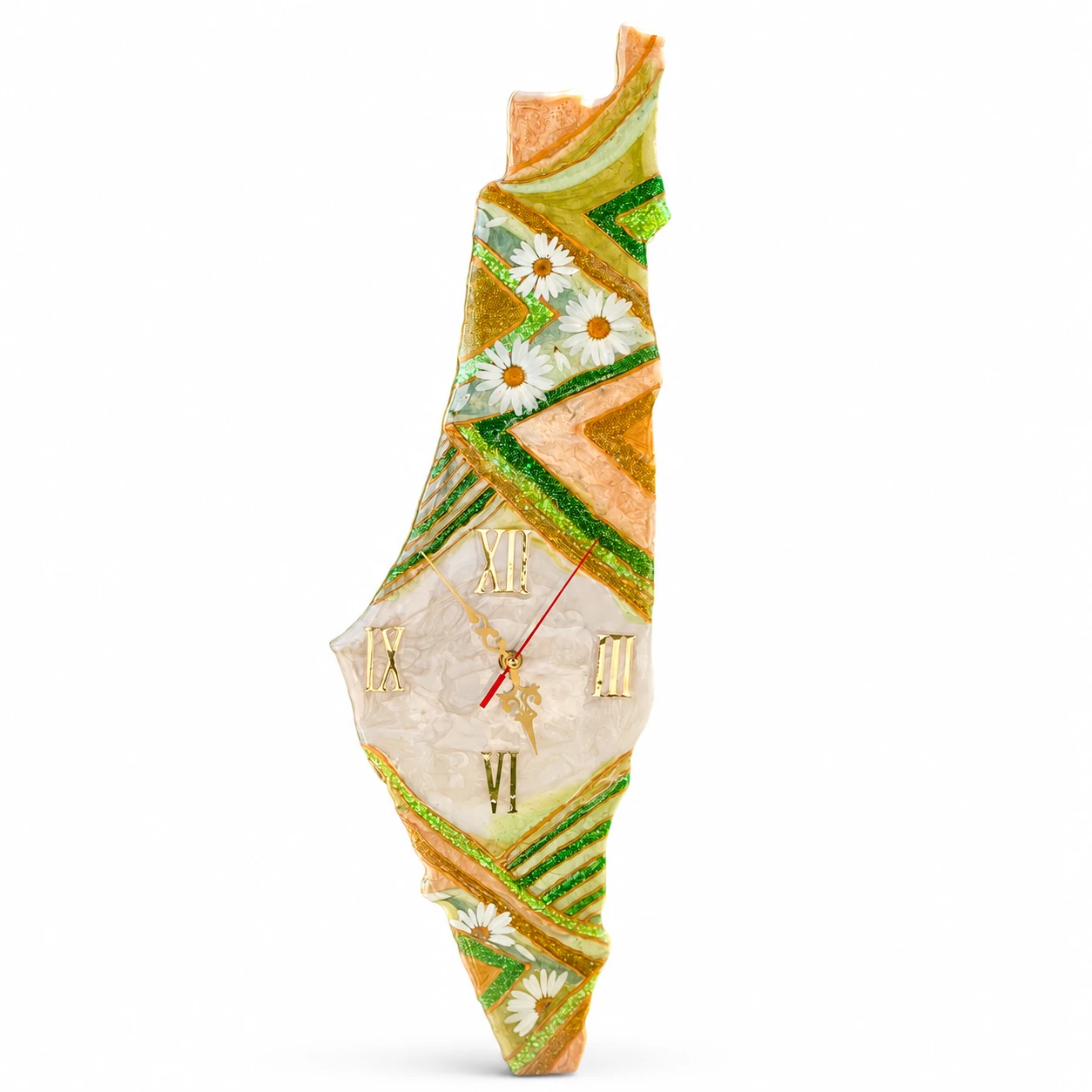 Palestine Map Artistic Wall Clock
