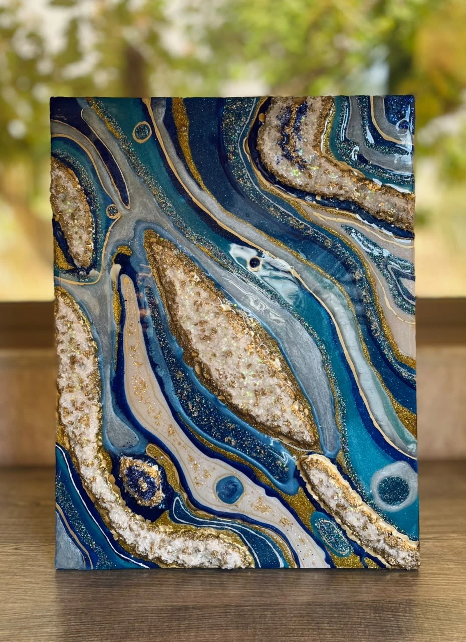 Geode-Inspired Art Panel