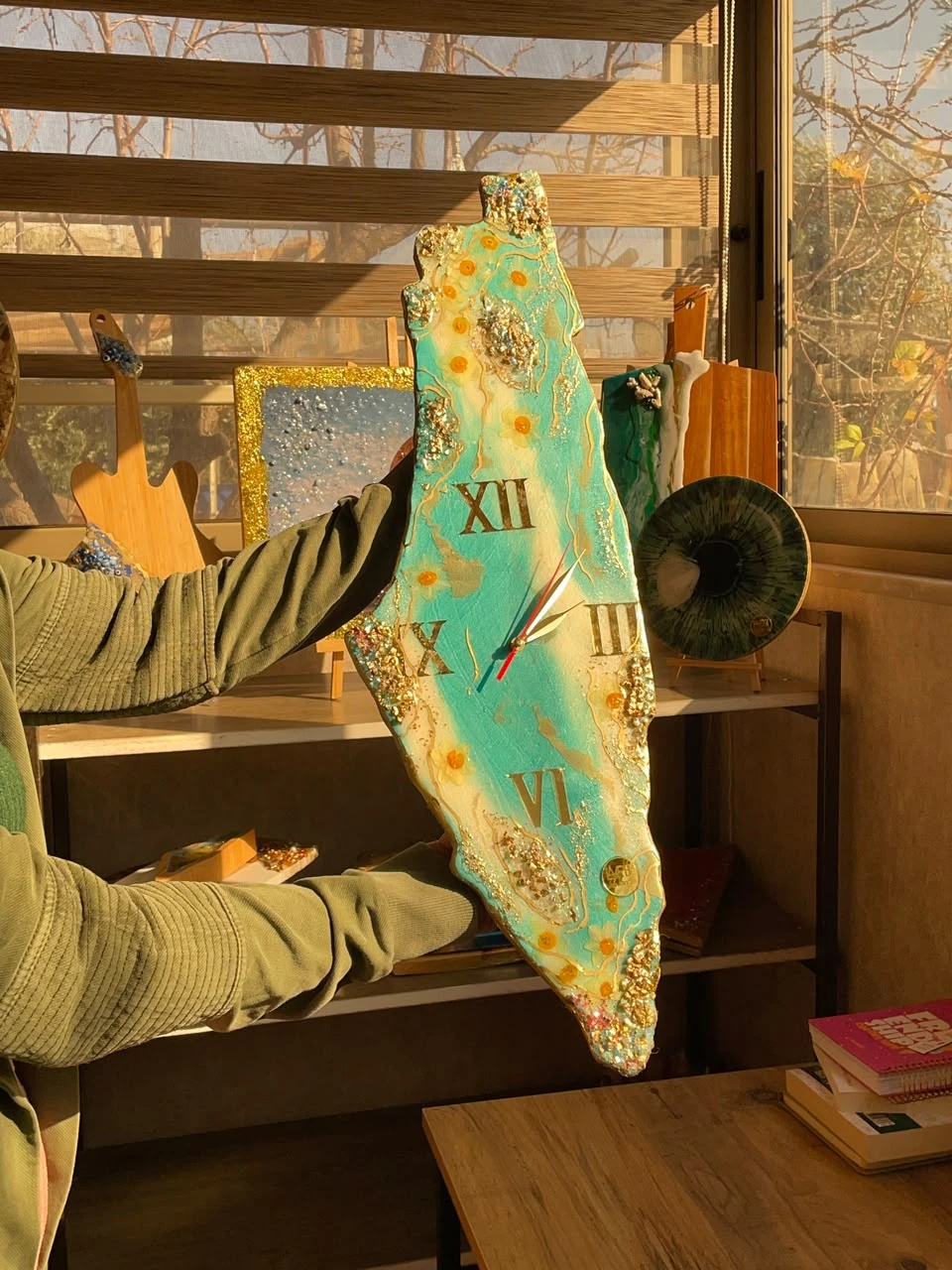 Palestine Map Resin Art – 65 × 30 cm