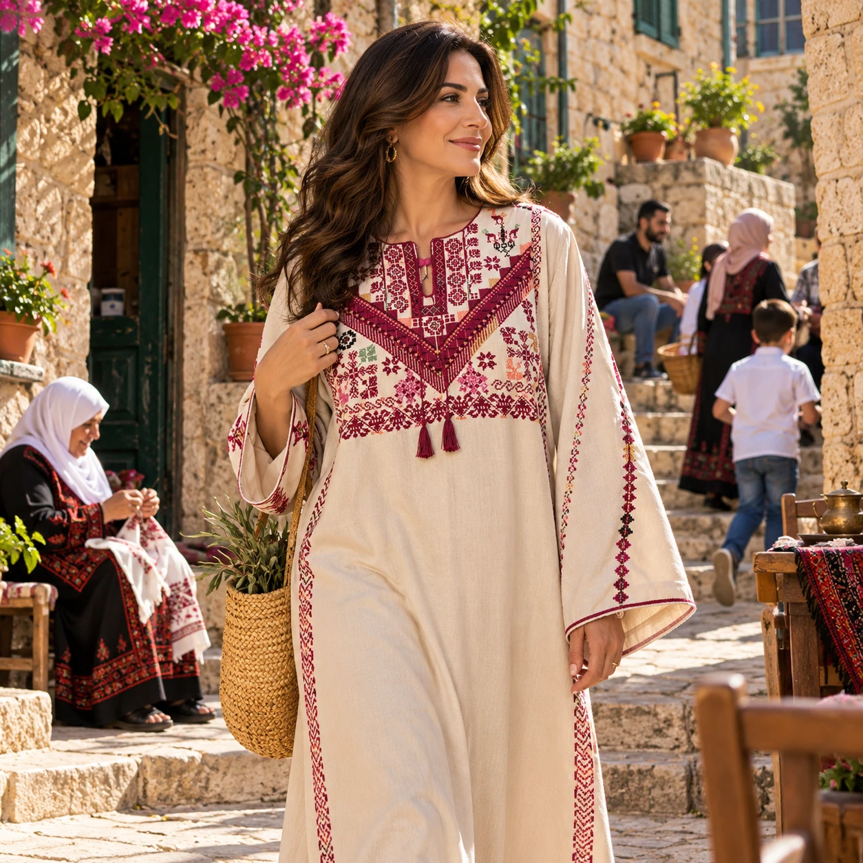 Ramallah Day Thobe – Traditional Palestinian Embroidery
