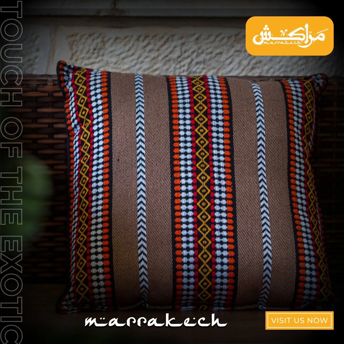 Hand-Embroidered Palestinian Cushion | Authentic Palestinian Craftsmanship with 