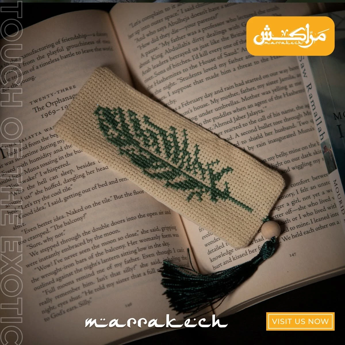 Hand-Embroidered Palestinian Bookmark | Traditional Handmade Book Accessory | Un