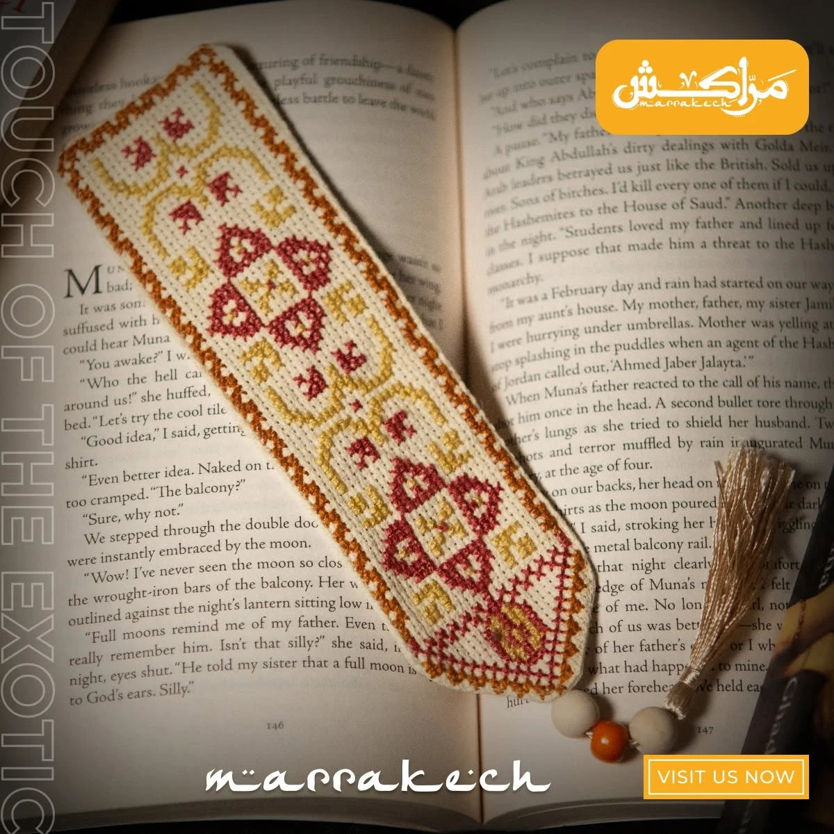 Hand-Embroidered Palestinian Bookmark | Traditional Handmade Book Accessory | Un